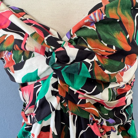 MISA Los Angeles Floral Dress Esperanza Asymmetrical Hem Ruched Bust Midi small - Picture 7 of 16